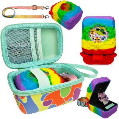 JCHPINE Hard Carrying Case and Silicone Cover for Bitzee Magicals Interactive Digital Pet, Accessories Case for Bitzee Magicals Virtual Electronic Pets (Multicolor)
