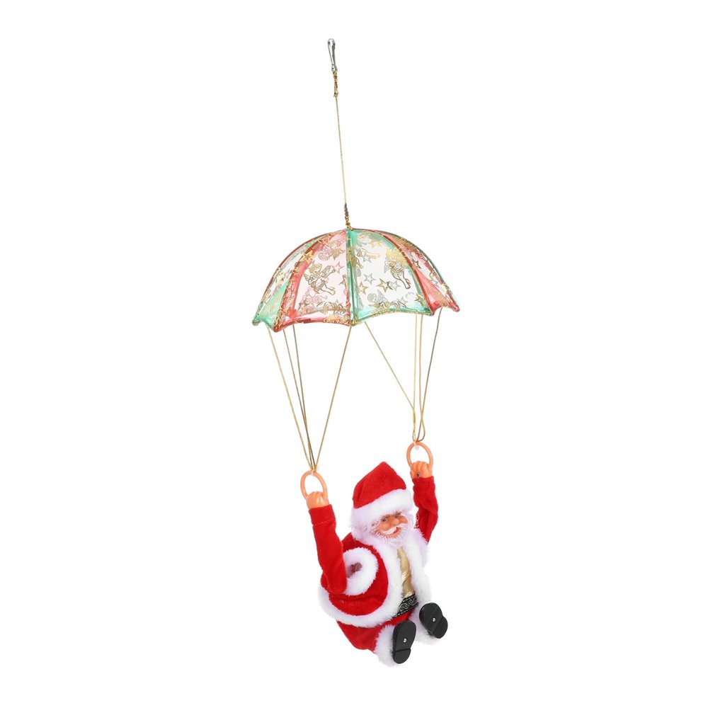 CHILDWEET 1pc Xmas Electric Toy Santa Claus Parachute Figurine for Boys and Girls Decoration Compact Indoor Decor Fun Swinging Design Holiday