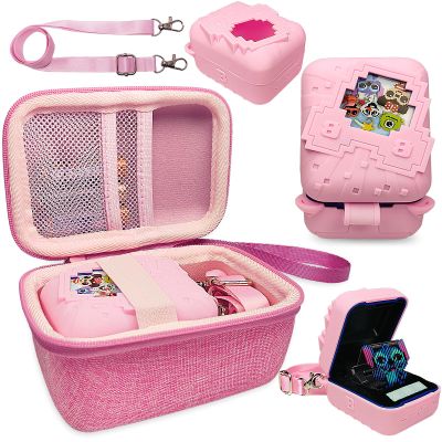 JCHPINE Hard Carrying Case and Silicone Cover for Bitzee Disney Interactive Digital Pet, Protective Case for Bitzee Disney Virtual Electronic Pets Accessories (Pink)