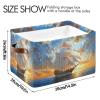 STAYTOP Large Storage Basket Sunset Sailing Collapsible Storage Bins Waterproof Laundry Basket with Handle,Used for Home Closets, Offices, Bedrooms 1PCS view 3