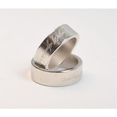 1PC Silver Magnetic Engraved PK Ring Magic Tricks for Magician Lettering Magnetic PK Ring Stage Magic Accessories Gimmick Magia Props (21MM)