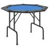 Homgoday Folding Poker Table 8 Players Blue 108 x 108 x 75 cm, Outdoor Table, Kitchen Table, Outdoor Table view 2