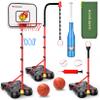 4 in 1 Kids Basketball Hoop and T Ball Set for Toddlers 3-5, Adjustable Height Toddler Basketball Hoop with Baseball, Indoor Outdoor Sport Gifts Christmas Toys for Boys Girls 3-8 view 1