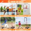 4 in 1 Kids Basketball Hoop and T Ball Set for Toddlers 3-5, Adjustable Height Toddler Basketball Hoop with Baseball, Indoor Outdoor Sport Gifts Christmas Toys for Boys Girls 3-8 view 2