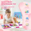 Baby Toys for 1-2 Year Old Girl ,Montessori Bilingual Musical Busy Car Board,Early Educational Toys for Toddlers 1-3,Motor Skills Learning Toy 12-18 Month,Birthday Gift for 1+ Year Old Boy Girl view 2