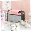 TOYANDONA Stroller Organizer Bag for Toddlers Pink Stripe Design Diaper and Toy Storage Holder for with Durable and Stylish Storage view 3