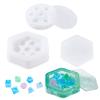 AHANDMAKER 2Sets Dice Mold Set with 7 Pcs Dice Silicone Molds & Dice Storage Tray Silicone Mold, Dice Resin Molds Edge Dice Set for DND Dice Making & Storing DND Dice view 1