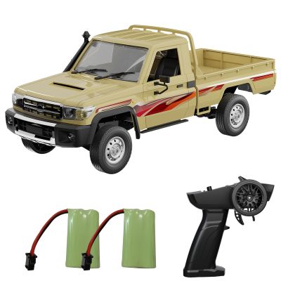 Dodoore RC Rock Crawler RC Truck, 1:14 Scale Remote Control Car, 2.4GHz All Terrains RC Crawler Off Road RC Pickup Truck with LED Lights and 2 Batteries for Adults (Yellow)