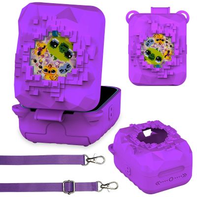 RAWECUD Silicone Case for Bitzee Magicals Interactive Toy Digital Pet, Protective Skin Cover for Bitzee Magicals Virtual Electronic Digital Pet Accessories (Purple)