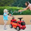 HOMGX Kids Ride On Fire Truck With Bubble Maker, Foot-to-Floor Sliding Car, Music, Siren Sound, Flash Light & Ladder, Fire Engine Push Car for Toddler Boys Girls, Red view 2