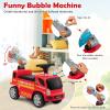 HOMGX Kids Ride On Fire Truck With Bubble Maker, Foot-to-Floor Sliding Car, Music, Siren Sound, Flash Light & Ladder, Fire Engine Push Car for Toddler Boys Girls, Red view 3