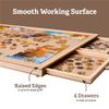 Rotating Wooden Puzzle Board for with 6 Storage Drawers & Protective Cover  Jigsaw Puzzle Table - for Adults & Families Home Entertainment & Puzzle Building (2000 Piece Puzzle Board Rotating) view 2