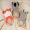 Personalized Crochet Baby Rattle, Wooden Animal Crochet Rattle, Wooden Rattle Ring with Engraved Baby Name, Baby Shower Gifts, Newborn Gifts view 3