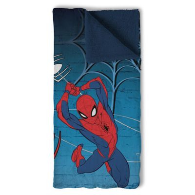 Marvel Spider-Man Web Chill Silk Touch Throw Blanket Sherpa Slumber Bag 27x56 Inches