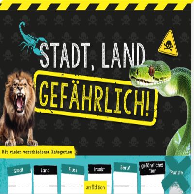 arsEdition GmbH City, Country, Dangerous!: with Many Different Categories | Game Pad with Over 90 Colourful Templates and Many Different Rubrics
