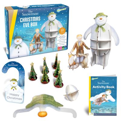 Build Your Own The Snowman Christmas Eve Box - Includes Snowman Kit, Activity Book, Door Hanger, Face Mask & Skittle Game - Ages 4+