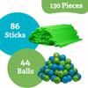 130 Piece Glow in The Dark Fort Building Kit - Indoor Play Engineering Set with Connecting Sticks & Balls - Creative STEM Building Toys view 3