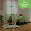 130 Piece Glow in The Dark Fort Building Kit - Indoor Play Engineering Set with Connecting Sticks & Balls - Creative STEM Building Toys view 4