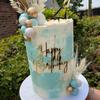 1PCS Happy Birthday Cake Topper, Gold Calligraphy Style Acrylic cake Toppers, Charm Supplies for Birthday Party Cake Dessert Party Decorations Celebrations view 3