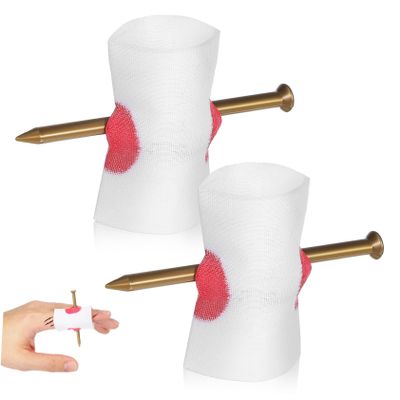 MUSISALY 2pcs Fake Nail Through Finger Prank Props Comfortable Fit for Halloween Tricks Reusable Bloody Props for Parties Trick Shows Scary Tool for Endless Entertainment