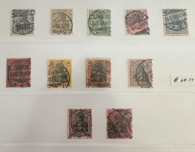11 German Stamps for Collector German 1902 Deutsches Reich Postally Used No Charge Postage Inside US