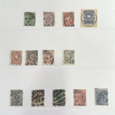 13 German Stamps for Collector 1879 German Deutsches Reich No Charge Postage Inside US