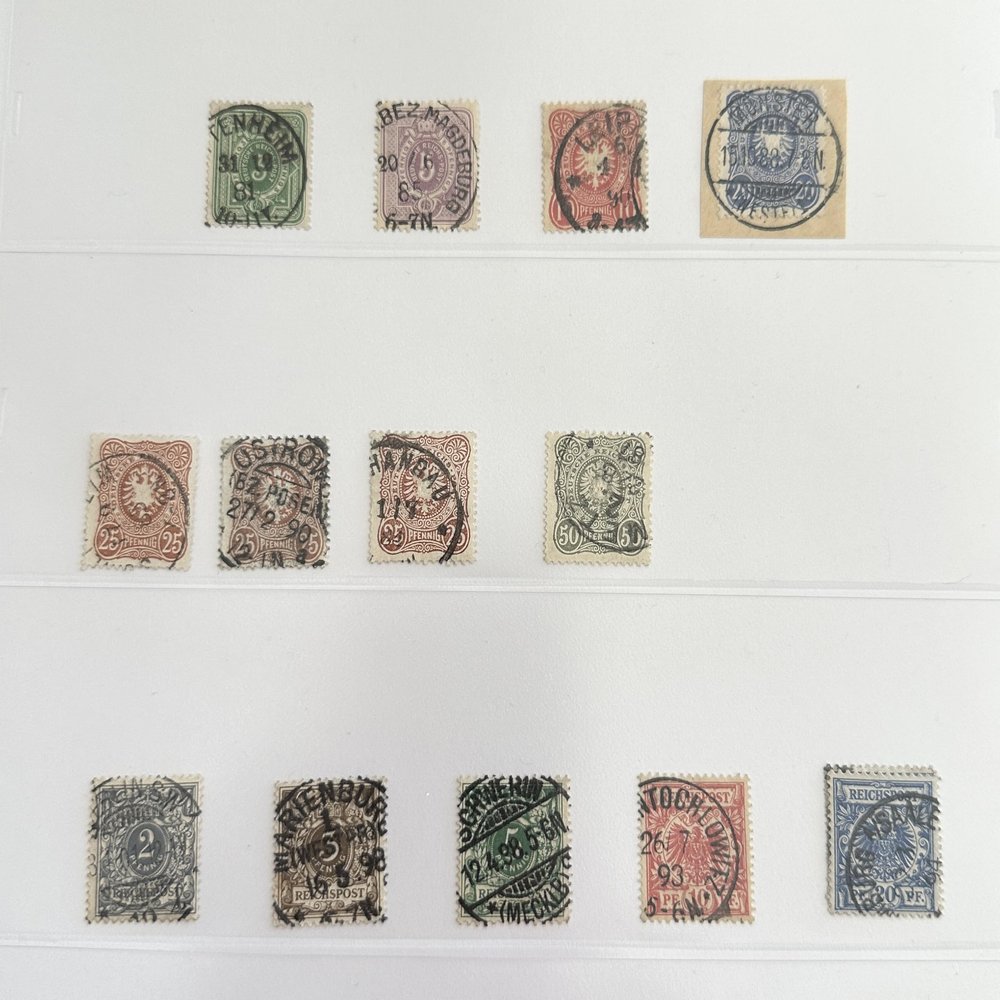 13 German Stamps for Collector 1879 German Deutsches Reich No Charge Postage Inside US