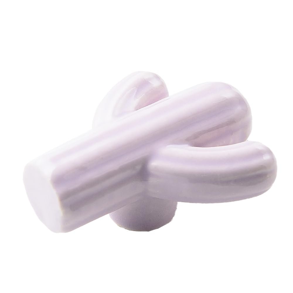 10Pcs/Sets Creative Ceramic Handle Modern Kids Room Handle Cactus Ceramic Cabinet Wardrobe Drawer Knob Furniture Door Pulls - (Color: Purple)