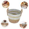 Mikinona Woven Storage Basket for Organizing Office Nursery and Home Small Rattan Container for Toys Laundry and Sundries Natural Style Desktop Organizer view 3