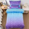 JQinHome Toddler Bedding Sets for Girls,5 Piece Bed in A Bag 3D Blue Purple Comforter Set with 2 Pillowcases,1 Flat Sheet,1 Fitted Sheet(Blue Purple,Toddler Size 42" x 57") view 1