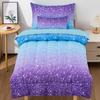 JQinHome Toddler Bedding Sets for Girls,5 Piece Bed in A Bag 3D Blue Purple Comforter Set with 2 Pillowcases,1 Flat Sheet,1 Fitted Sheet(Blue Purple,Toddler Size 42" x 57") view 2