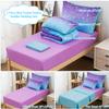 JQinHome Toddler Bedding Sets for Girls,5 Piece Bed in A Bag 3D Blue Purple Comforter Set with 2 Pillowcases,1 Flat Sheet,1 Fitted Sheet(Blue Purple,Toddler Size 42" x 57") view 4