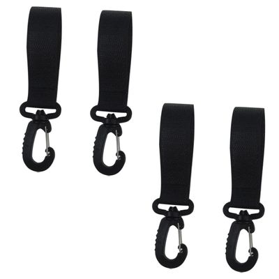 Hohopeti 4pairs Stroller Hooks Rotating Pram Hanger Metal Hook for Stroller Suitable for Buggy Baskets