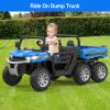 Ride On Dump Truck for Kids Ride On Car with Remote Control Electric UTV Vehicles with Electric Dump Bed, 4WD Power Ride-on 6 Wheels Ride On Toys for Boys Girls (Blue) view 2