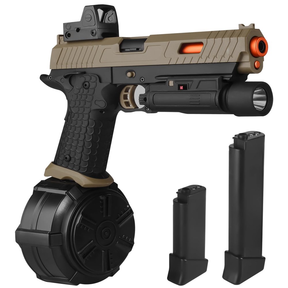 Electric Gel Toys New X5, Full Auto Splat-Blaster Includes Drum and Goggles for Outdoor Team Game, X2 Upgrade Version for Ages 14+,Sandy