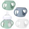 BUSOHA 3 Pack Silicone Sleeves for Avent Baby Bottles - Anti Breakage Baby Bottle Holder with Handle for Avent Natural Glass Baby Bottles,Compatible with Avent Baby Bottle,4 oz view 1