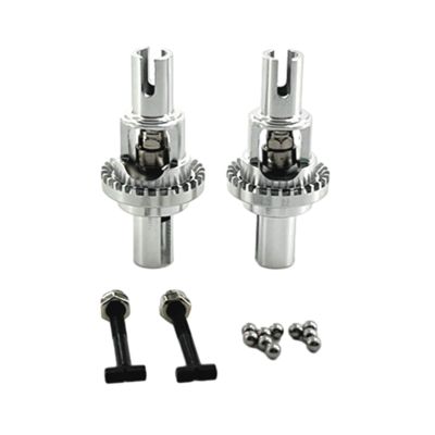 2Pcs Front and Rear Metal Differential Strong 28T Diff Gears Accessory for Wltoys 1:28 284161 284010 284131 K989 K969 RC Car(Silver)