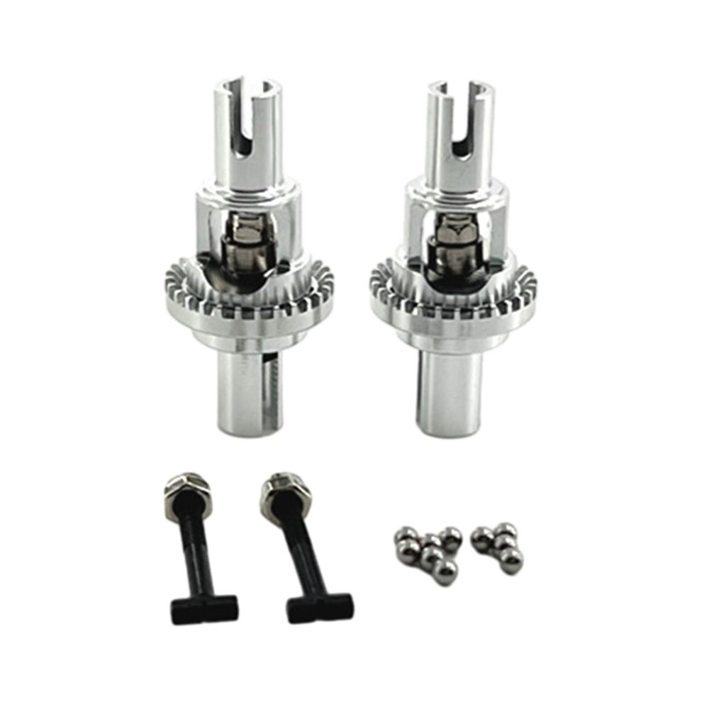 2Pcs Front and Rear Metal Differential Strong 28T Diff Gears Accessory for Wltoys 1:28 284161 284010 284131 K989 K969 RC Car(Silver)