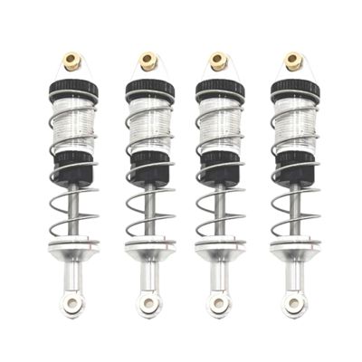 4Pcs 1/16 Scale Metal RC Car Shock Absorber Front and Rear RC Shocks Damper Spare Parts for 16207 16208 16210 H6 16209 Model(Argent)
