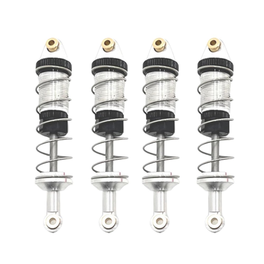 4Pcs 1/16 Scale Metal RC Car Shock Absorber Front and Rear RC Shocks Damper Spare Parts for 16207 16208 16210 H6 16209 Model(Argent)