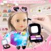 13 Pcs American 18 Inch Doll Accessories and Clothes, Doll Makeup Accessories Set Include Makeup Brush, Eye Shadow,Necklace, Shoulder Bag, Dress,Shoes,Bow Knot Hairpin(No Dolls) view 3