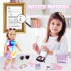 13 Pcs American 18 Inch Doll Accessories and Clothes, Doll Makeup Accessories Set Include Makeup Brush, Eye Shadow,Necklace, Shoulder Bag, Dress,Shoes,Bow Knot Hairpin(No Dolls) view 4