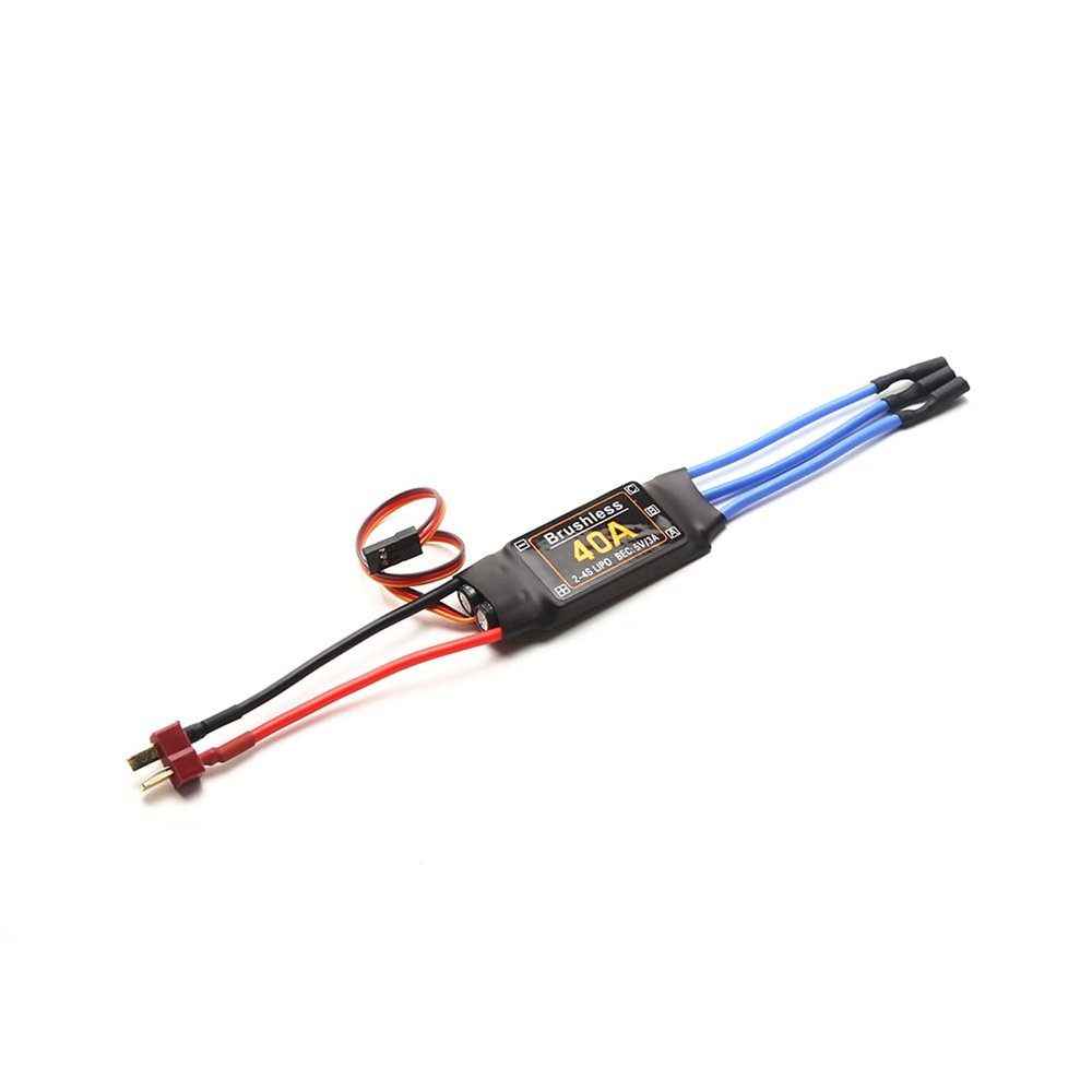 FAPAO 40A Brushless ESC 2-4S Electronic Speed Controller T Plug with 5V 3A BEC 3.5MM Banana Head for Airplane Aircraft Helicopter Boat FPV F450 Mini Quadcopter