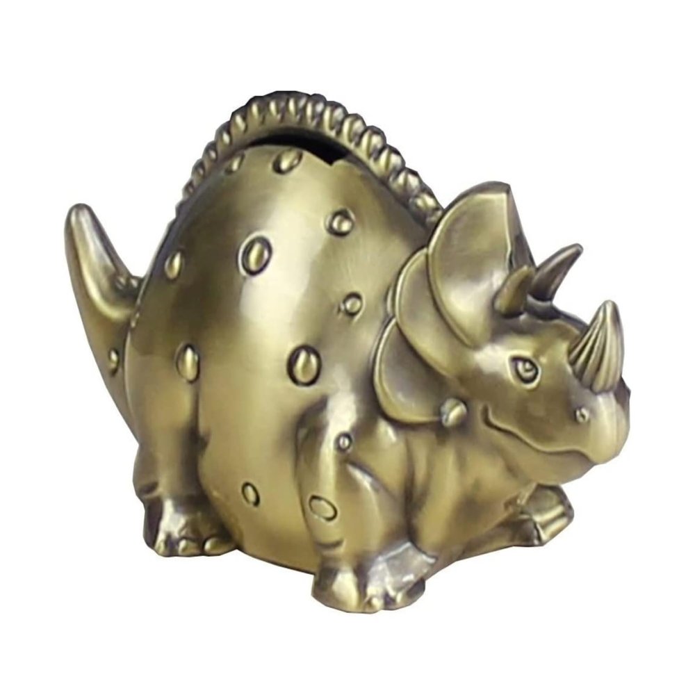 NTIYOU Money Banks Bank Saving Bank Creative Metal Cartoon Retro Dinosaur Piggy Bank Coin Bank Saving Pot Money Box Stegosaurus Kids Stuff Kid(Gold)
