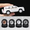 1/64 Wheels and Tires for Off-Road Vehicles,Upgraded Mainline Cast Model Car,Diameter is 0.57in,Series YE,Round Hole Spokes,4 Sets/Pack, ABS Wheels with Rubber Tires Rivet Shaft Metal Rims(YE-C) view 1