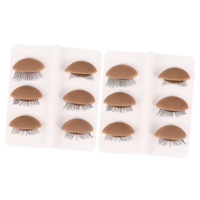 Removable Silicone Mannequin Head Eyelids Practice Tool 6 Pairs