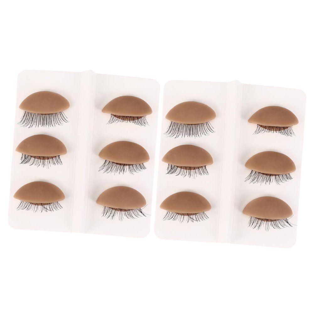 Removable Silicone Mannequin Head Eyelids Practice Tool 6 Pairs