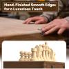 Premium Natural Walnut 15" Magnetic Wooden Folding Chess & Checkers Set- 2 in 1 Board Game with 3" King Staunton Pieces and 2 Extra Queens, Checkers, and Dust-Proof Storage Bag (Black) view 4