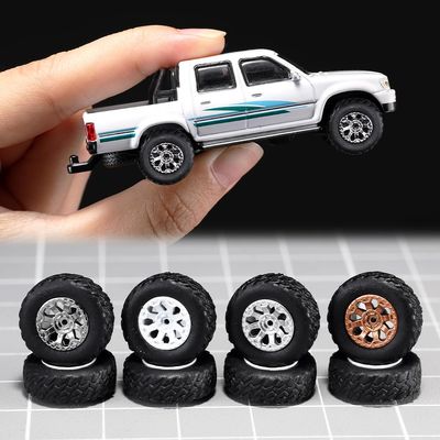 1/64 Wheels and Tires for Off-Road All-Terrain Upgraded Mainline Cast Model Cars, Diameter is 0.51In,4 Sets/Pack,Eight spokes.(YE-J)