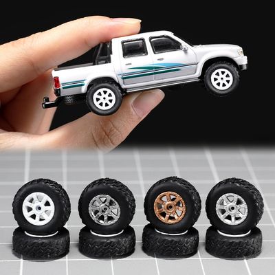 1/64 Wheels and Tires for Off-Road All-Terrain Upgraded Mainline Cast Model Cars, Diameter is 0.51In,4 Sets/Pack,Seven Spokes.(YE-F)